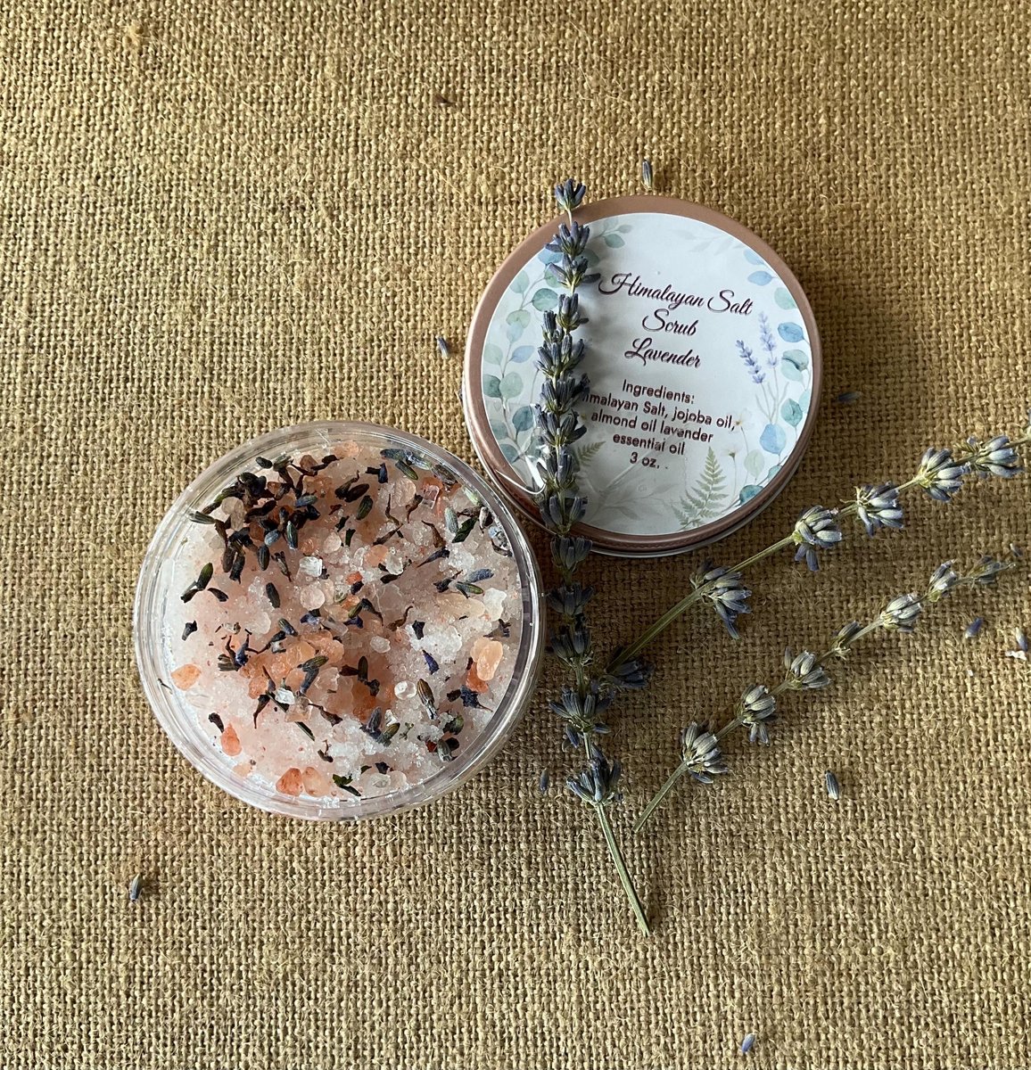 Himalayan Salt Lavender Bath Scrub | Exfoliating for Skin Brightening, Detox,  | Natural Shower Exfoliator