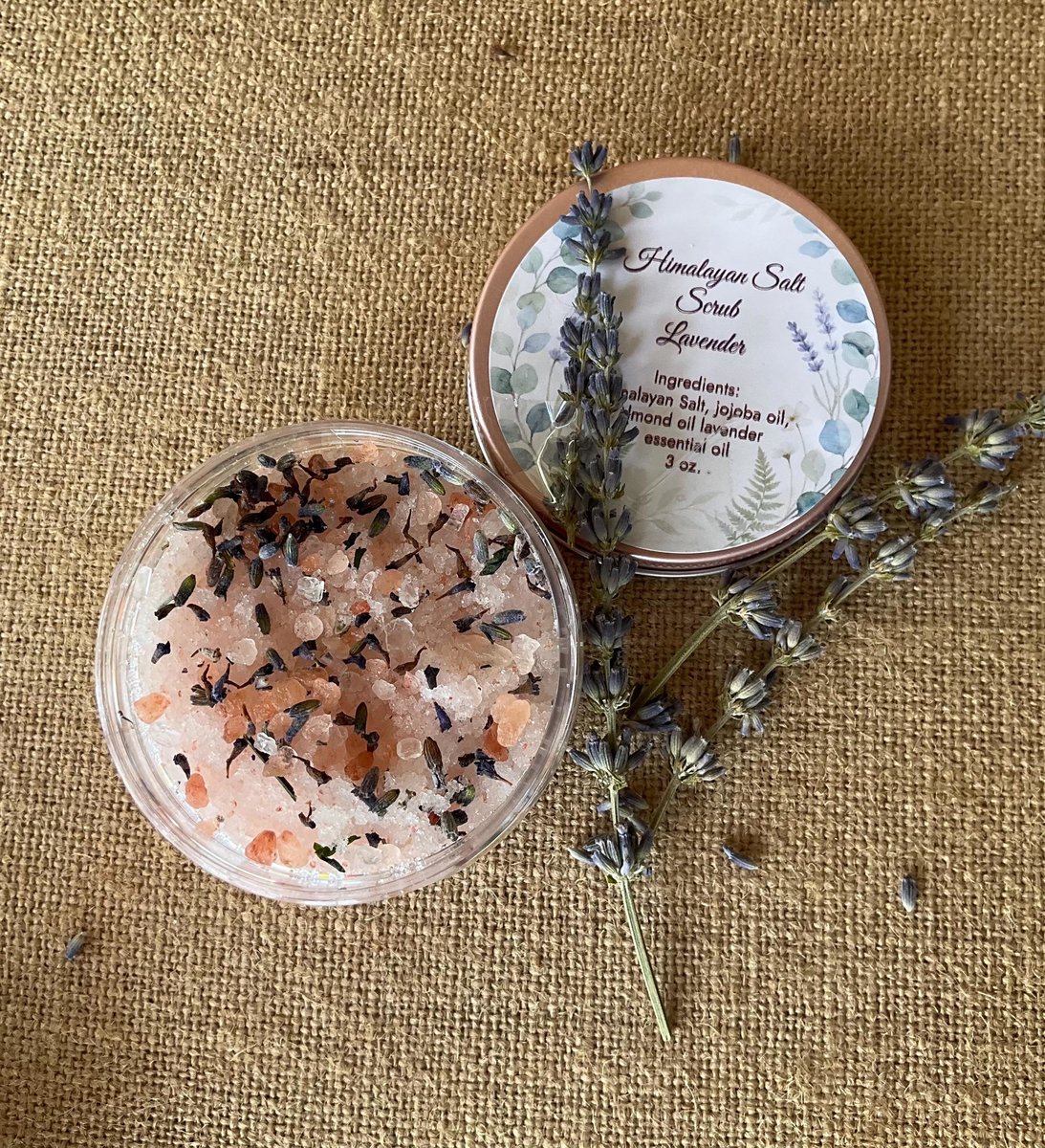 Himalayan Salt Lavender Bath Scrub | Exfoliating for Skin Brightening, Detox,  | Natural Shower Exfoliator