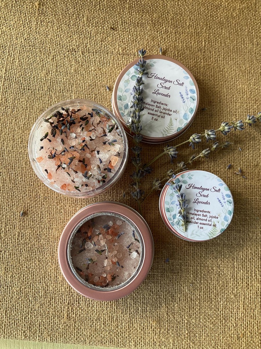 Himalayan Salt Lavender Bath Scrub | Exfoliating for Skin Brightening, Detox,  | Natural Shower Exfoliator