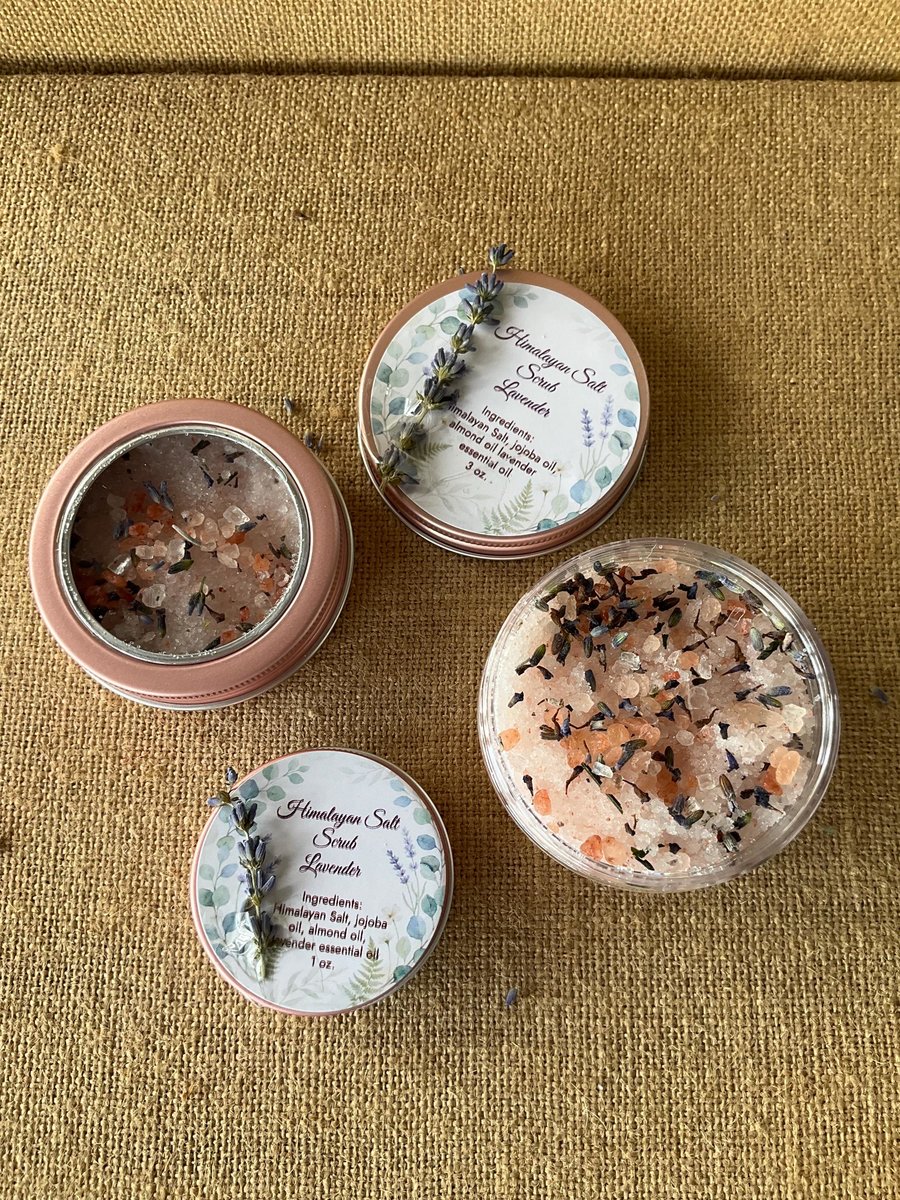 Himalayan Salt Lavender Bath Scrub | Exfoliating for Skin Brightening, Detox,  | Natural Shower Exfoliator