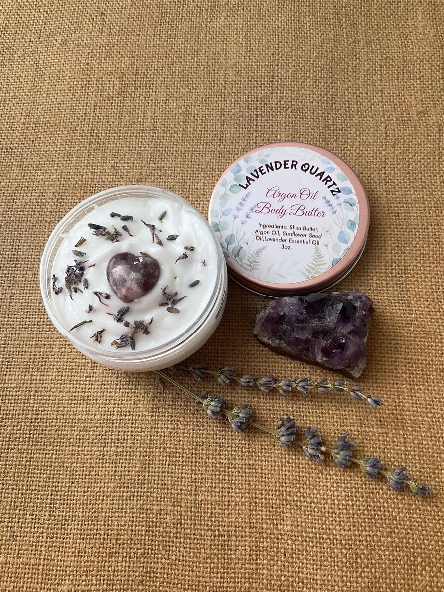 Argon Oil Whipped Body Butter with Lavender, Spa Gift, Skin Moisturizer