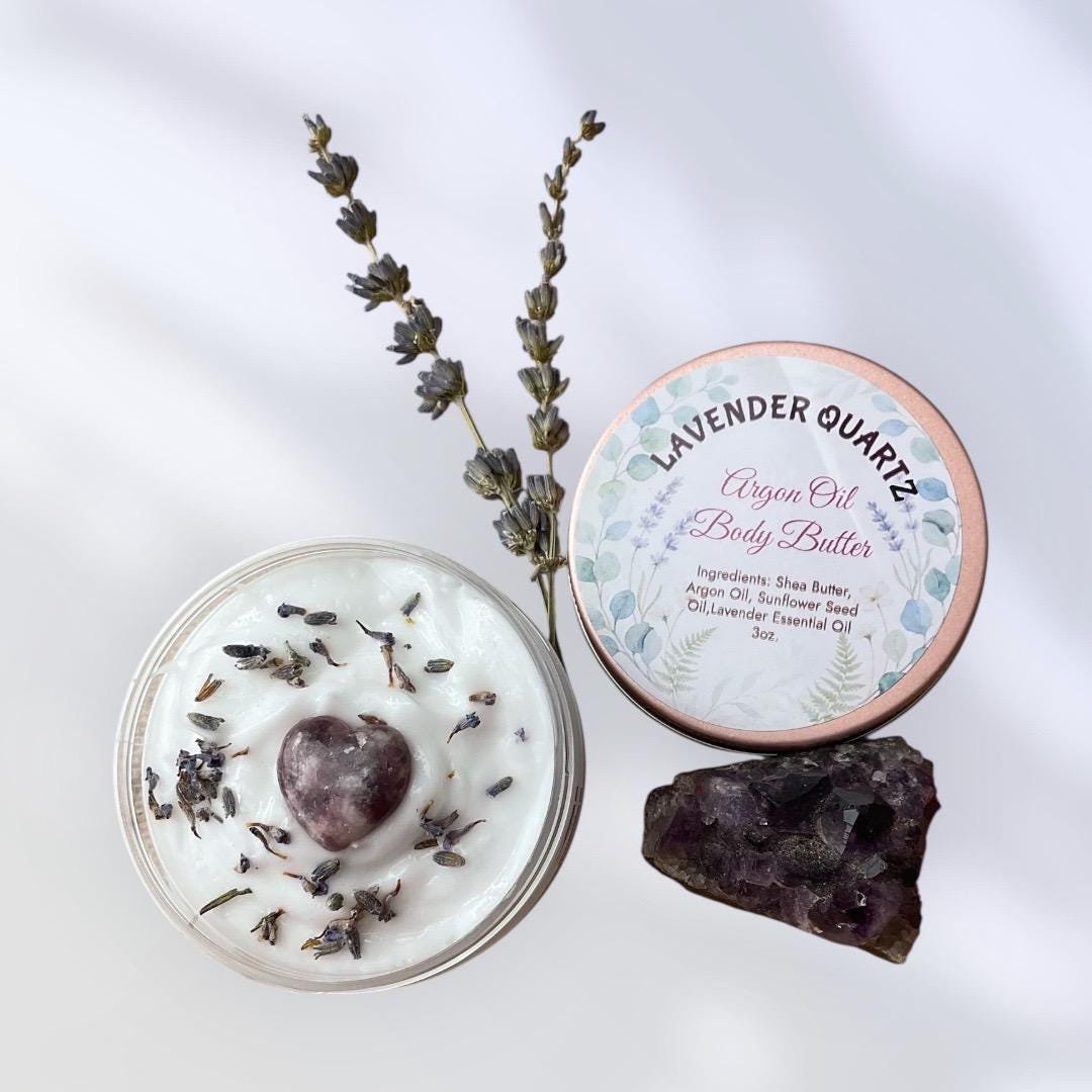 Argon Oil Whipped Body Butter with Lavender, Spa Gift, Skin Moisturizer