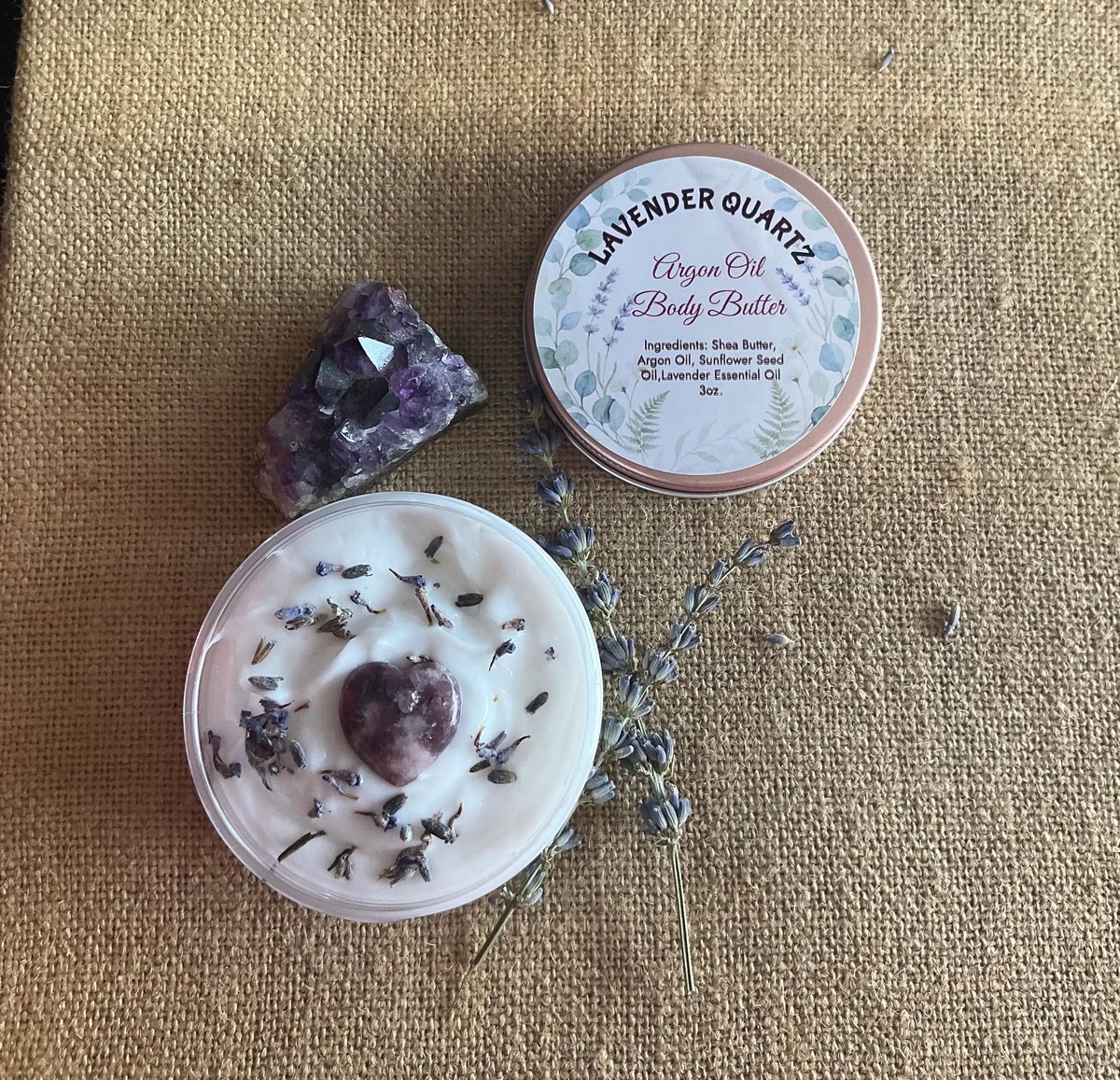 Argon Oil Whipped Body Butter with Lavender, Spa Gift, Skin Moisturizer