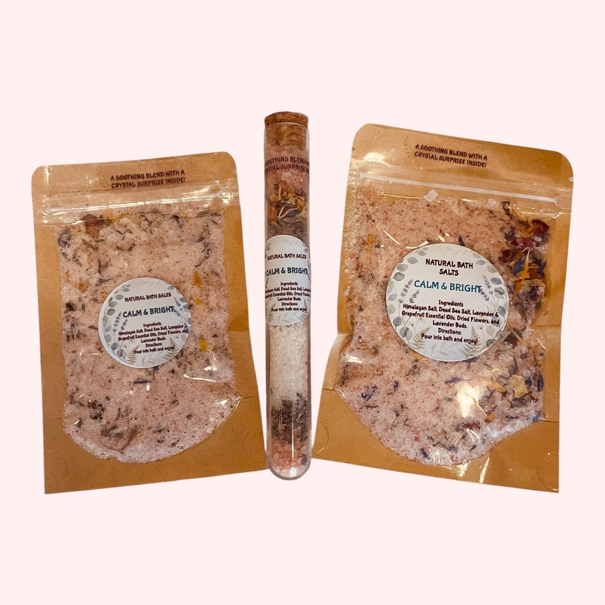 Natural Himalayan Bath Salts with Rose Quartz Surprise | Healing Dead Sea & Mineral Spa Soak,