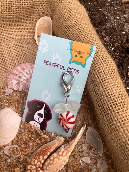 Clear Quartz healing gemstone pet Christmas collar charm,Christmas dog collar charm
