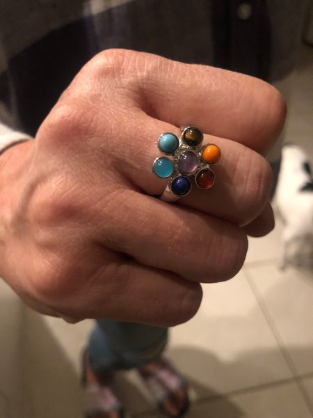 Healing Adjustable Chakra Stone Ring, Energy Gemstone Jewelry, Spiritual Gift, Boho Chic Accessory, Handmade Healing Ring