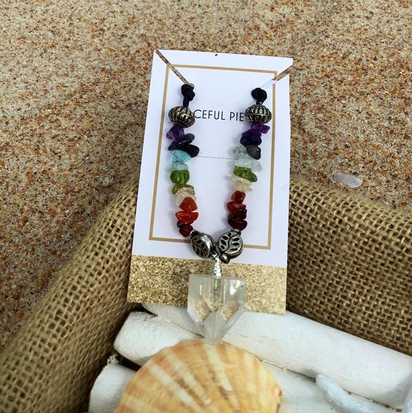 Chakra Apophyllite healing gemstone necklace