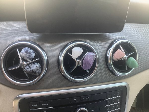 Crystal car protection stones, crystal car vent clips,air vent crystals,crystal gemstone car accessory. Gemstone car air vent charm.