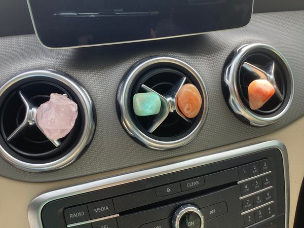 Crystal Car Protection Stones - Gemstone Air Vent Charm - Car Vent Clips - Crystal Gemstone Car Accessory
