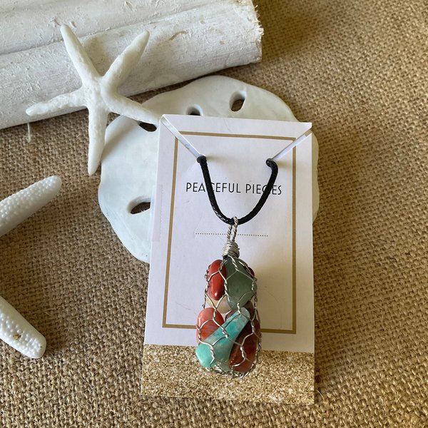Chakra Healing Gemstone Necklace - Mixed Crystal Chip Pendant - Balancing & Holistic Jewelry Gift