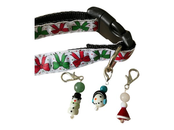 Gemstone Charm - Christmas Pet Collar with Healing Charms, Purse Charm & Zipper Pull - Unique Holiday Gift for Pet Lovers