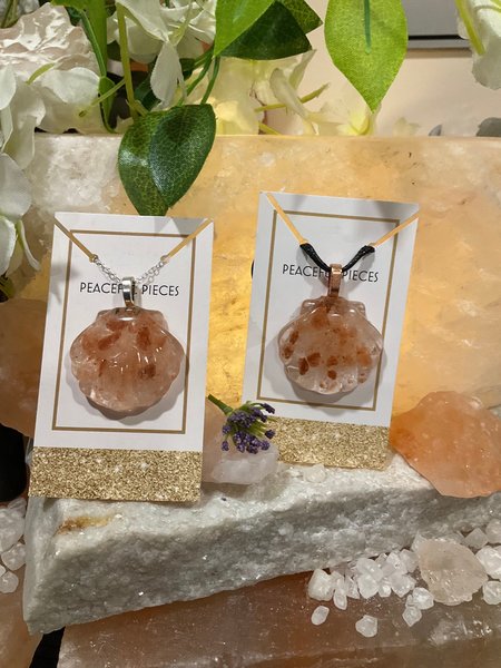 Himalayan Salt Shell Necklace - Healing & Protection Pendant - Unique Crystal Jewelry Gift
