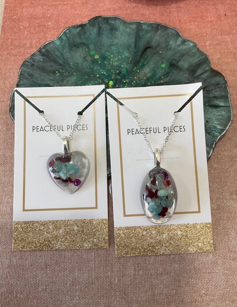 Healing Gemstone Crystal necklace made with Amazonite, and Garnet. Protection necklace made with natural stones.