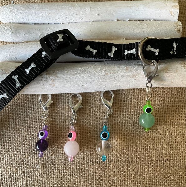 Pet Protection Charm, Evil Eye and Healing gemstones for pet safety ,  Purse charm.